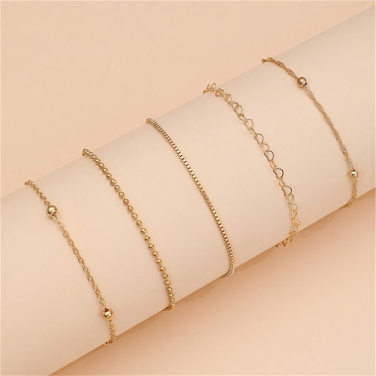 Gouden Elegantie Armbandenset 5 stuks